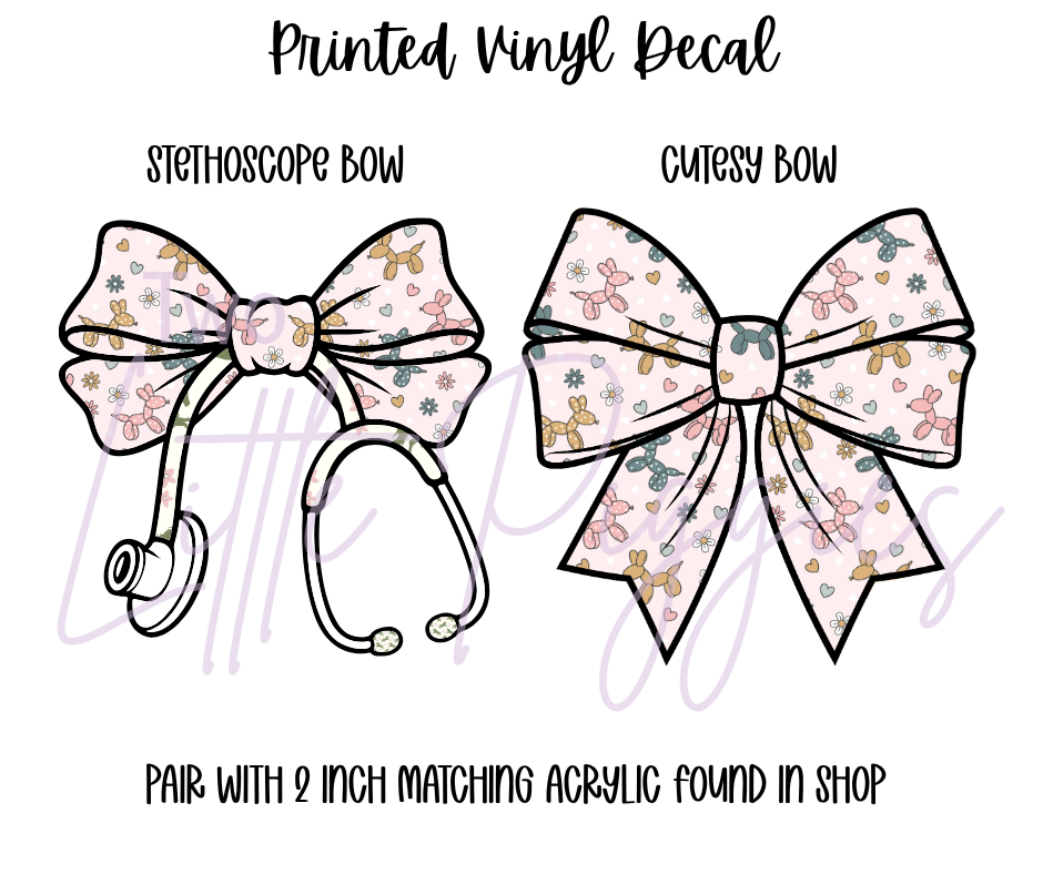 Printed Vinyl - Retro Balloon Dog - Teal