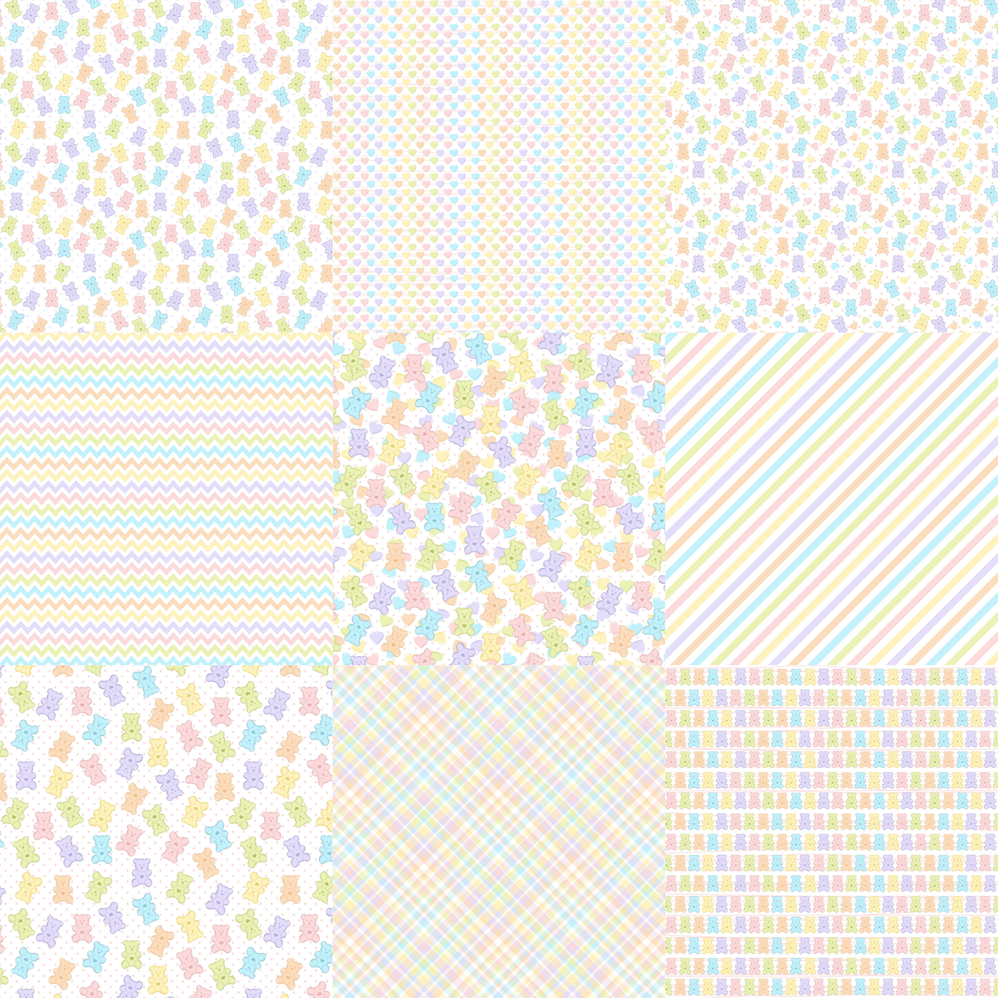 Printed Vinyl - Pastel Gummy Bears