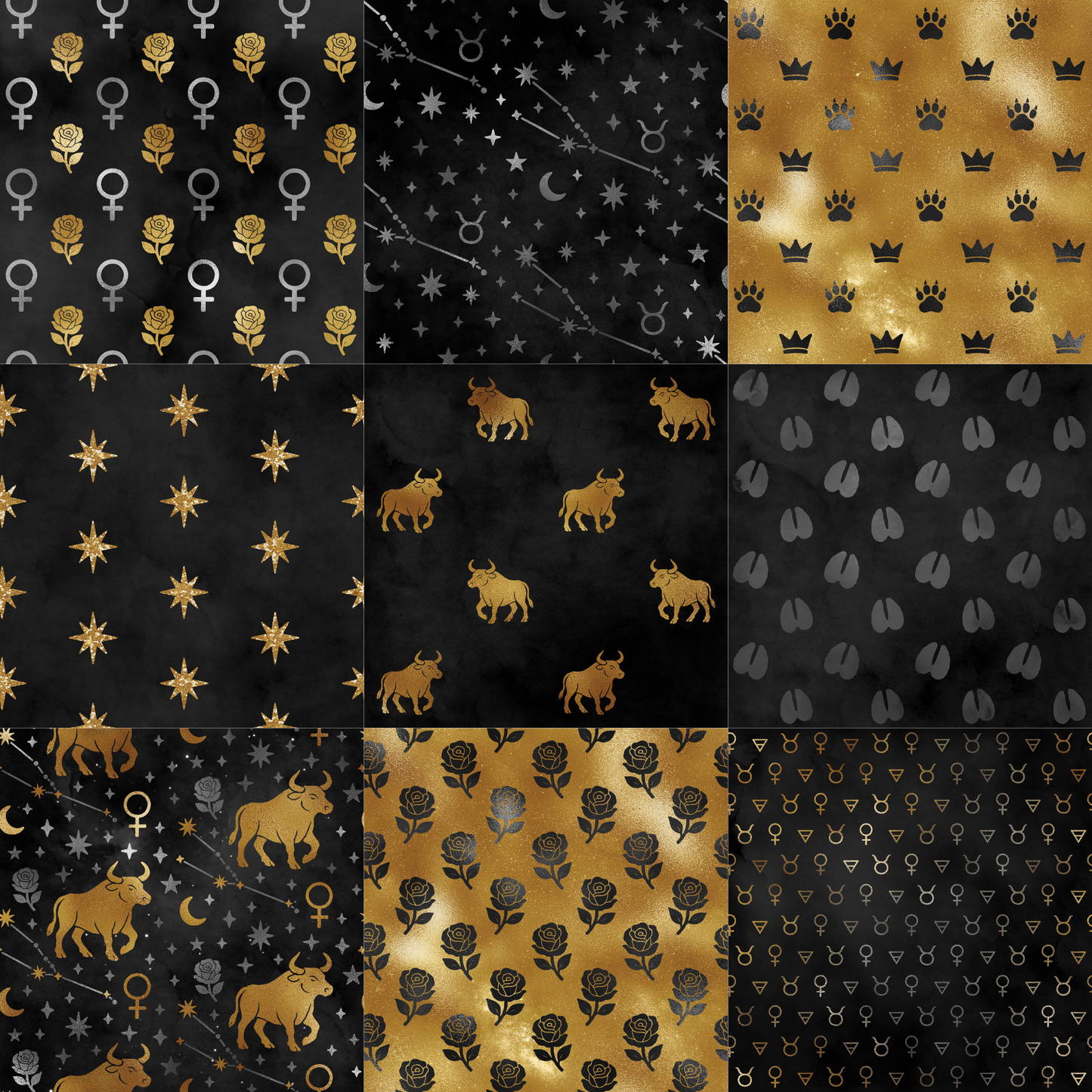 Printed Vinyl - Taurus - Black and Gold