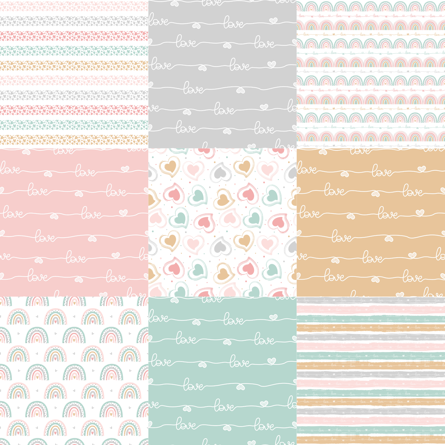 Printed Vinyl - Pastel Rainbow