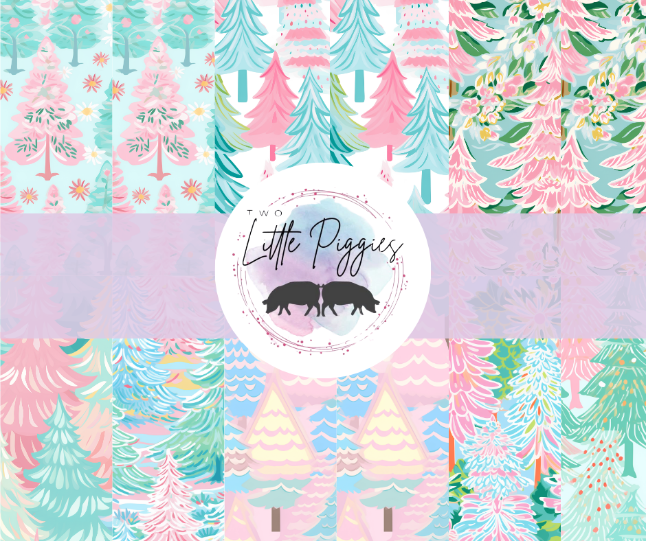 Printed Vinyl - Preppy Christmas Trees