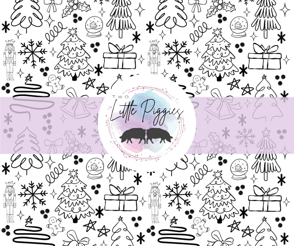 Printed Vinyl - Sassy Exclusive - Christmas Doodle