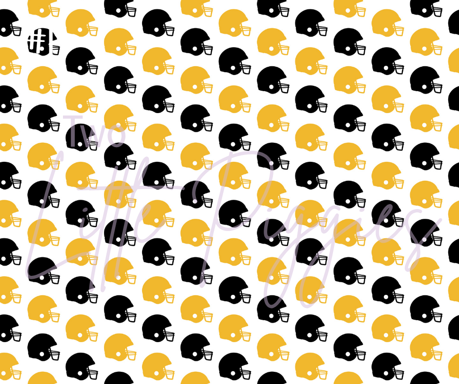 Printed Vinyl - Football - Black and Gold