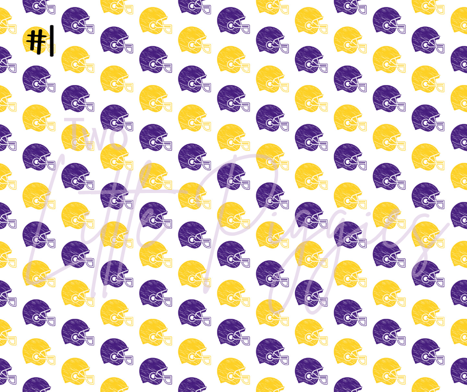 Printed Vinyl - Football - Purple and Gold