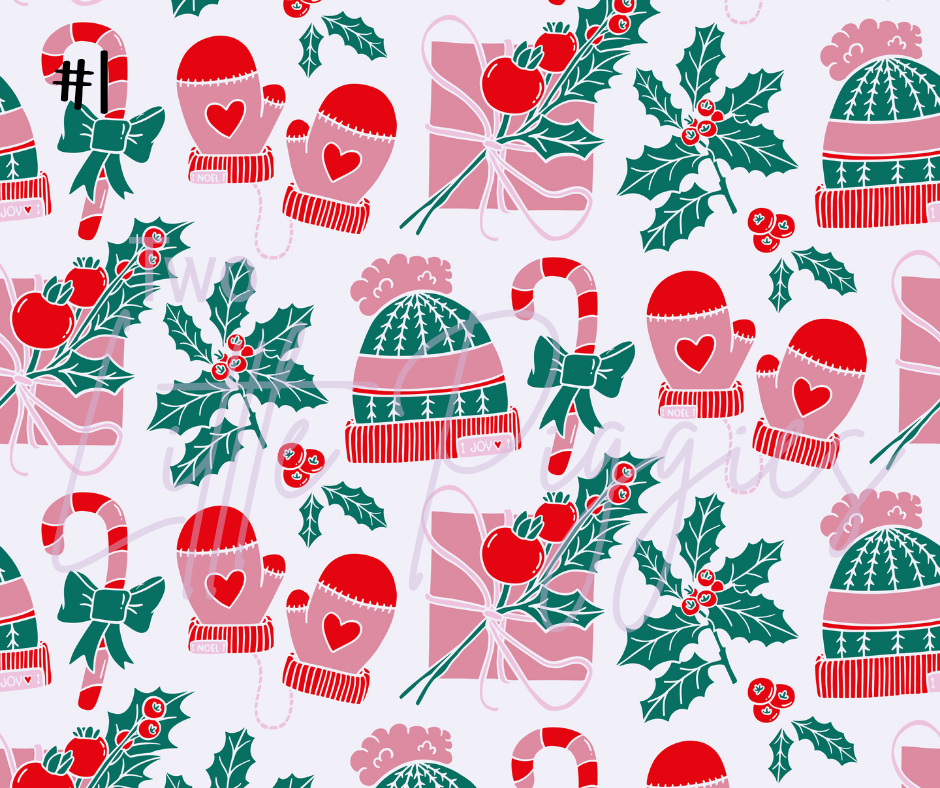 Printed Vinyl - Peppermint Holiday