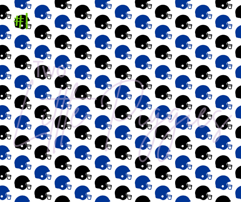 Printed Vinyl - Football - Blue and Black
