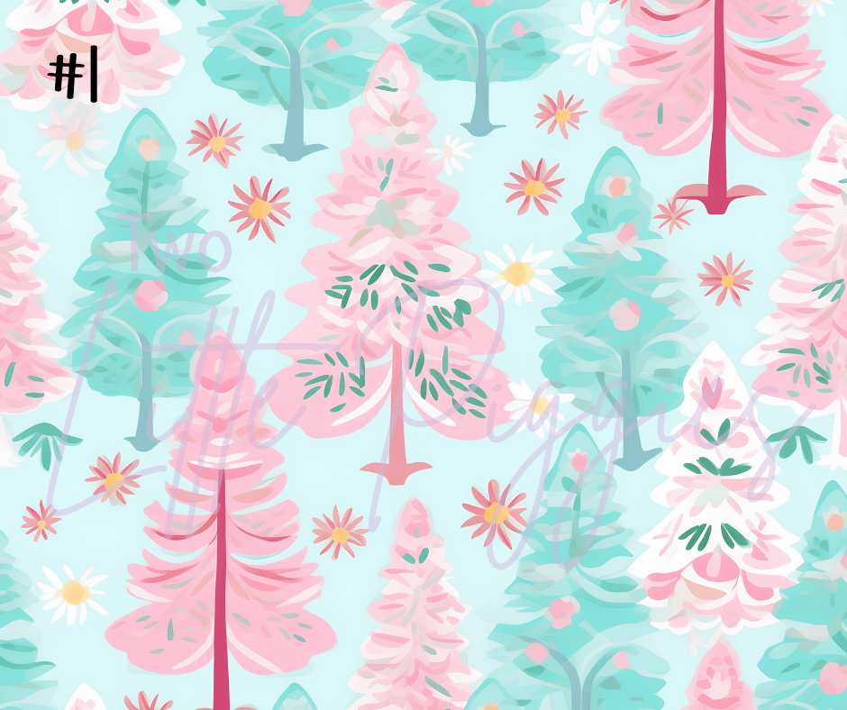 Printed Vinyl - Preppy Christmas Trees