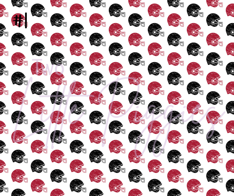 Printed Vinyl - Football - Maroon and Black