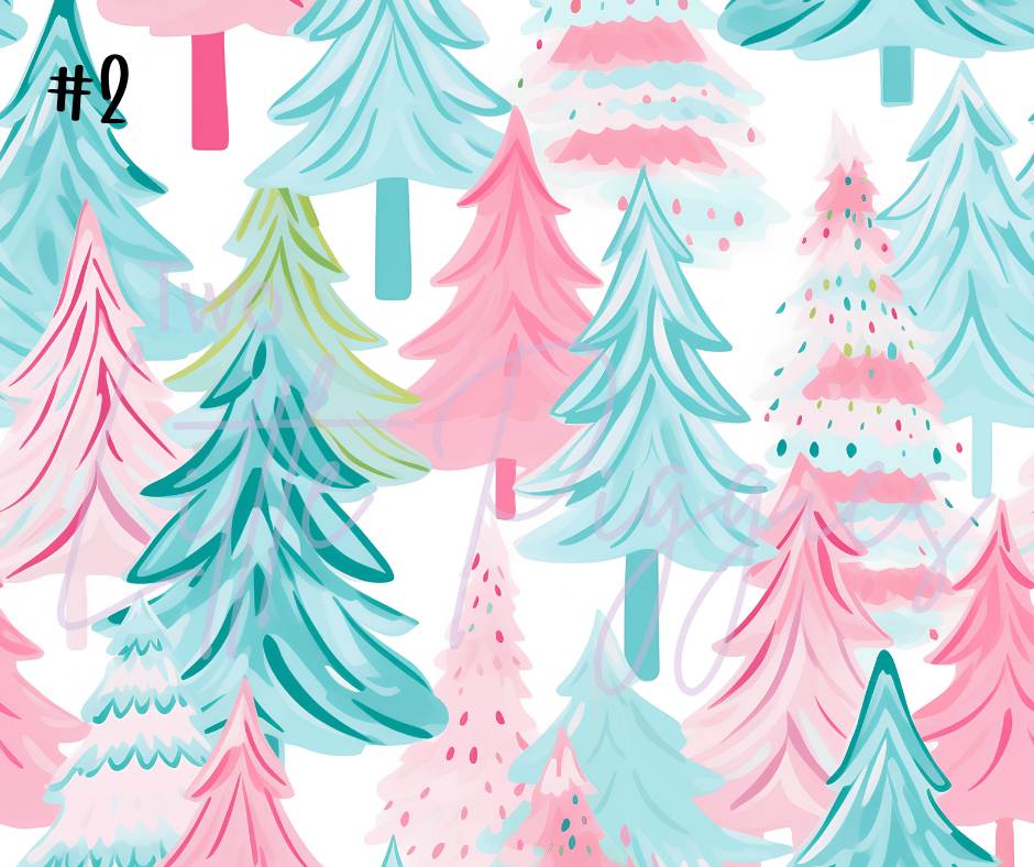 Printed Vinyl - Preppy Christmas Trees