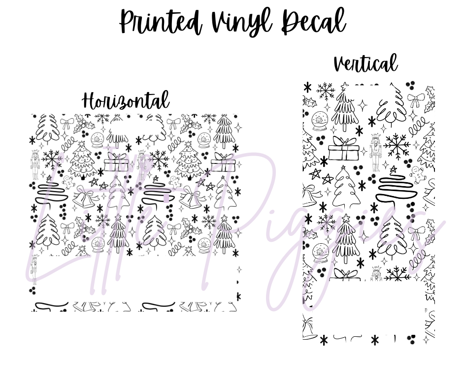 Printed Vinyl - Sassy Exclusive - Christmas Doodle