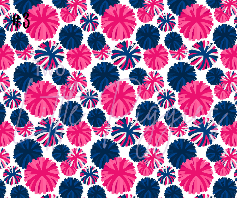 Printed Vinyl - Cheer - Pink and Navy