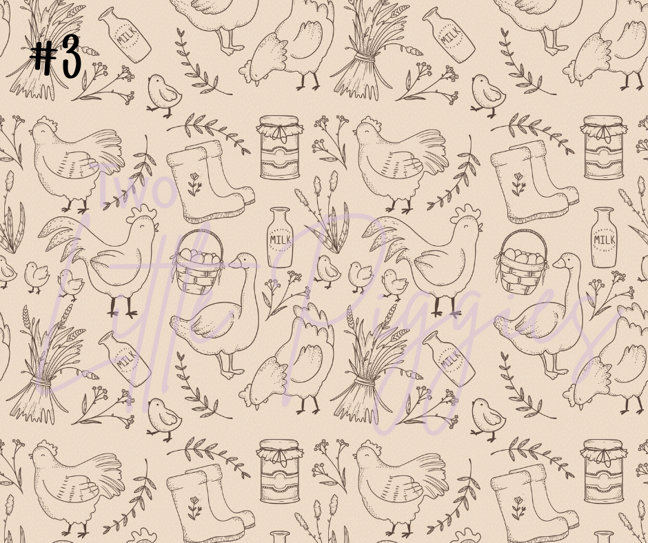 Printed Vinyl - Happy Chickens