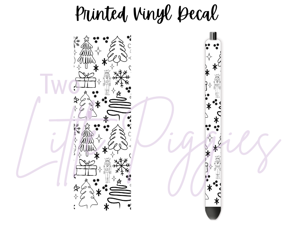 Printed Vinyl - Sassy Exclusive - Christmas Doodle