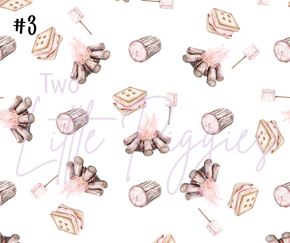 Printed Vinyl - Pink Camping