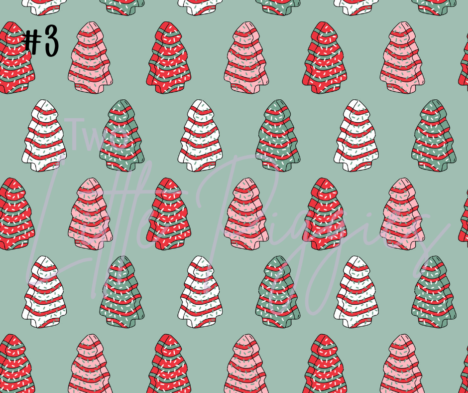 Printed Vinyl - Christmas Cakes