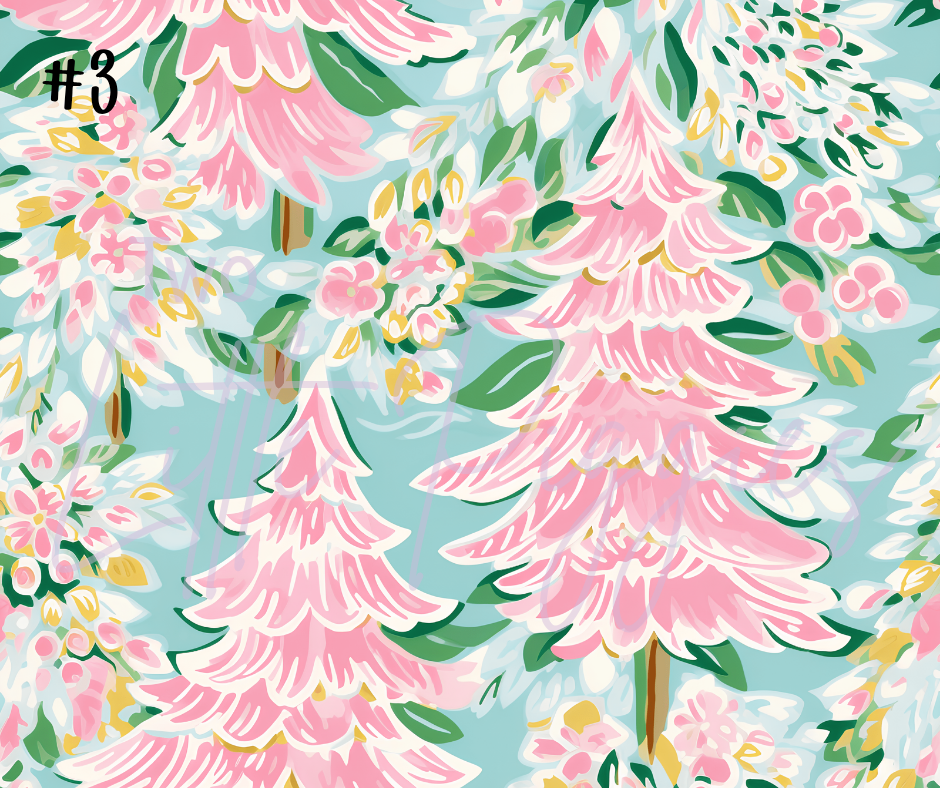 Printed Vinyl - Preppy Christmas Trees
