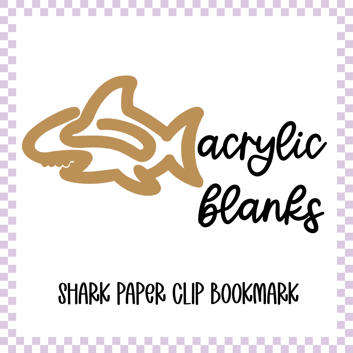 Acrylic Blank - Shark Paper Clip Bookmark (3pc)a