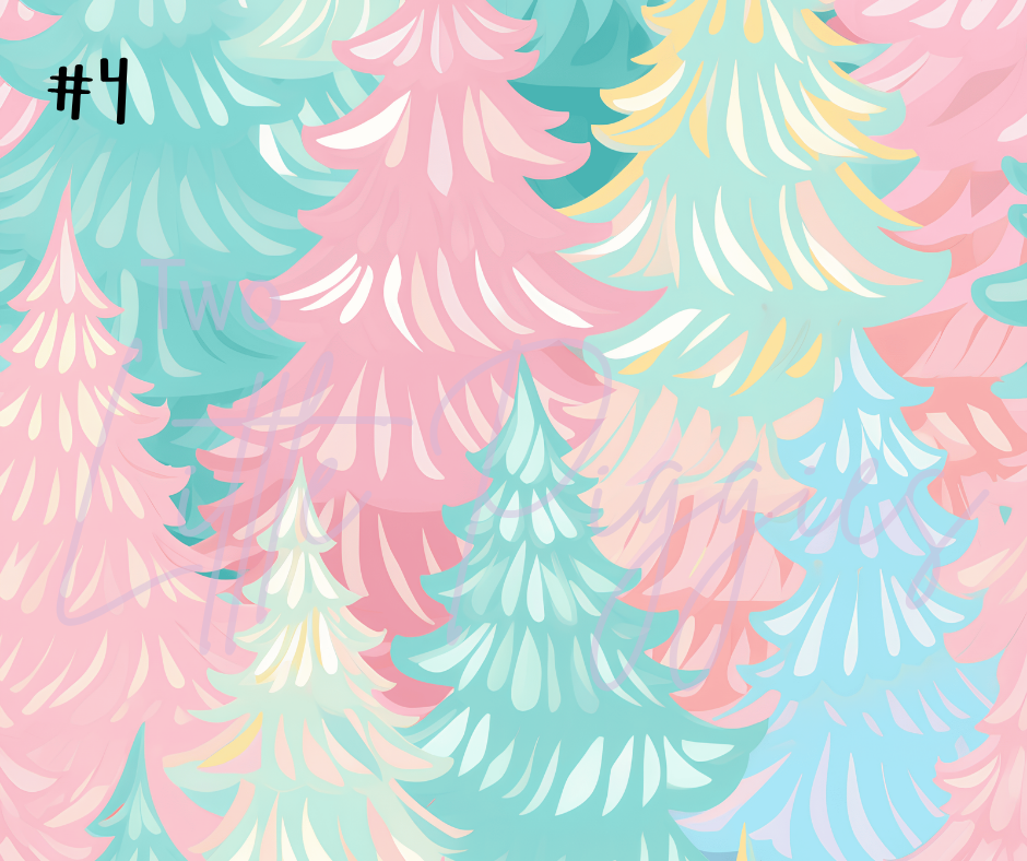 Printed Vinyl - Preppy Christmas Trees