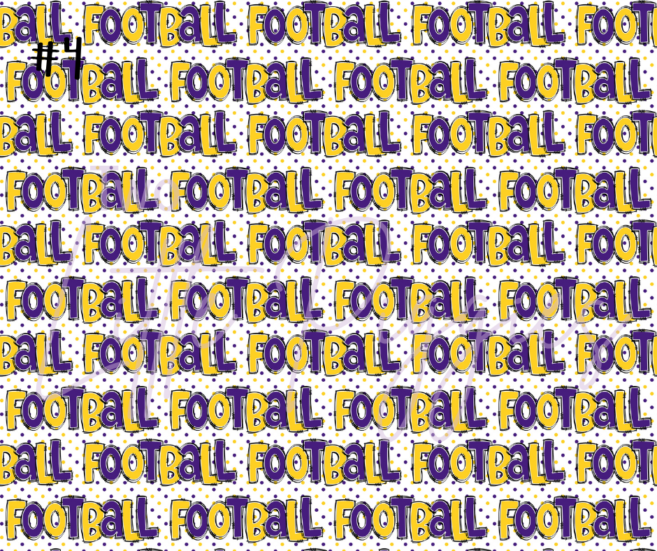 Printed Vinyl - Football - Purple and Gold