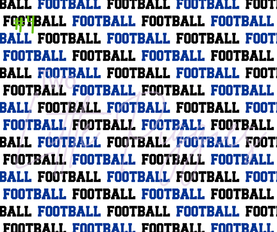 Printed Vinyl - Football - Blue and Black