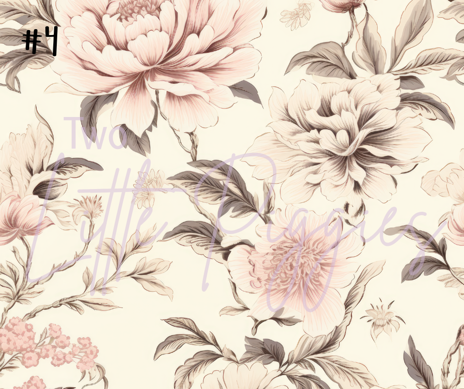 Printed Vinyl - Toile Floral