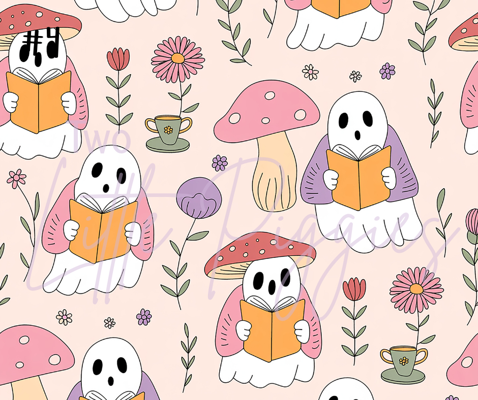 Printed Vinyl - Girl Ghosts and Books