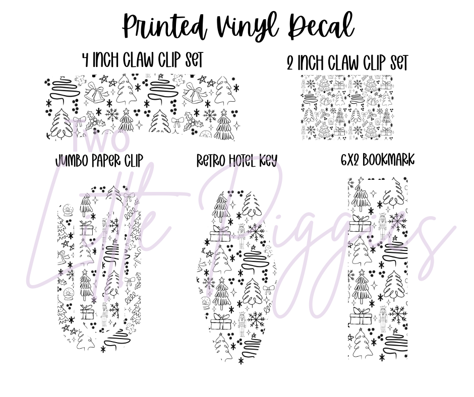 Printed Vinyl - Sassy Exclusive - Christmas Doodle
