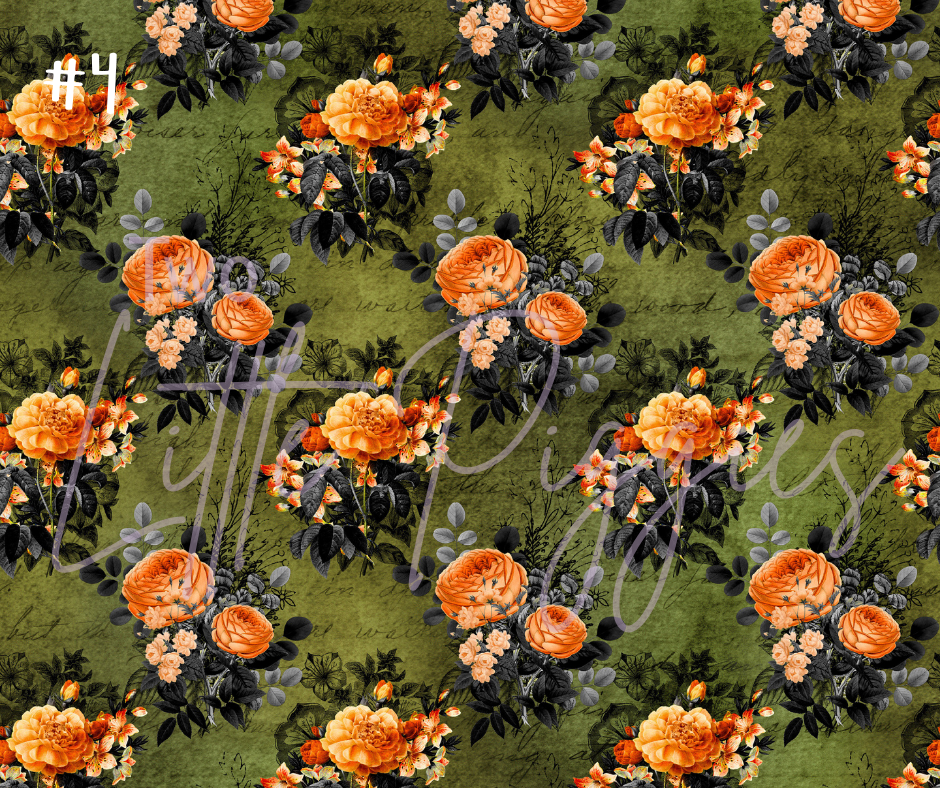 Printed Vinyl - Halloween Floral Collection