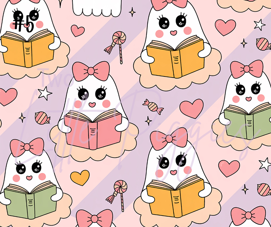 Printed Vinyl - Girl Ghosts and Books