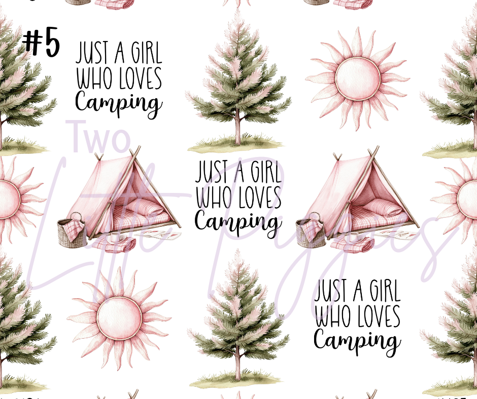 Printed Vinyl - Pink Camping
