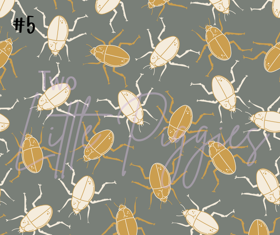 Printed Vinyl - Checkers - Earthy Insects