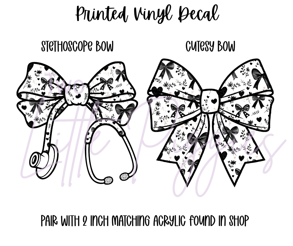 Printed Vinyl - Valentine - Black Bows