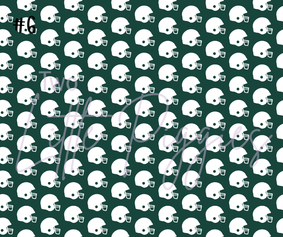 Printed Vinyl - Football - Green and White