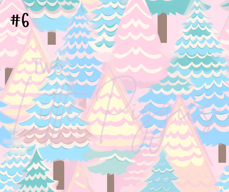 Printed Vinyl - Preppy Christmas Trees