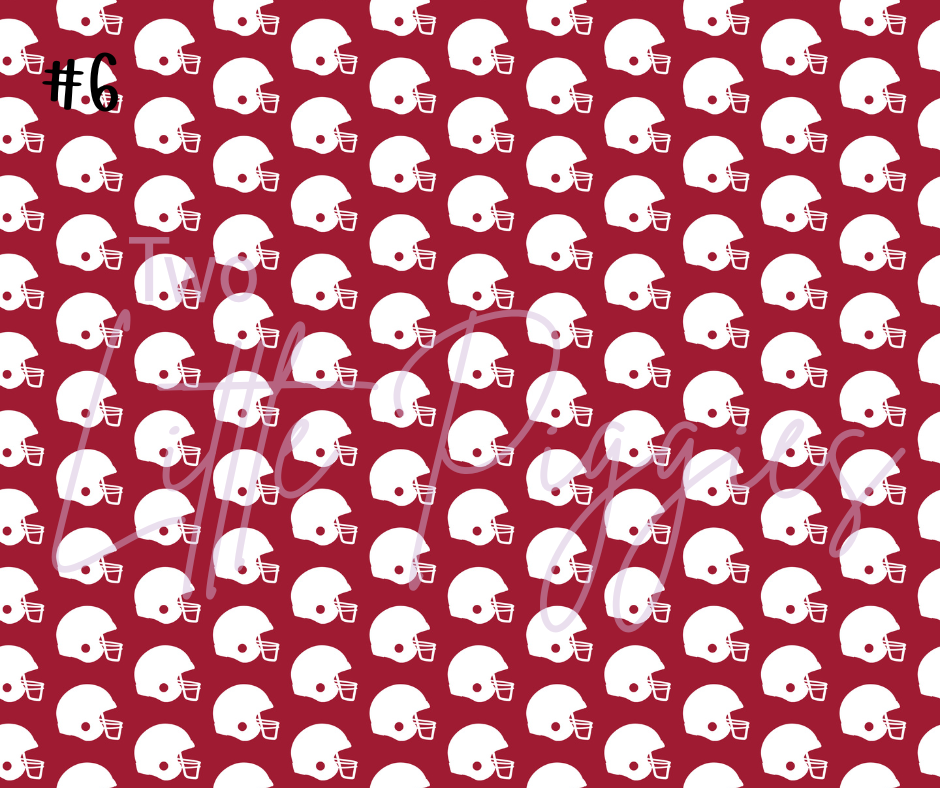 Printed Vinyl - Football - Red and Silver