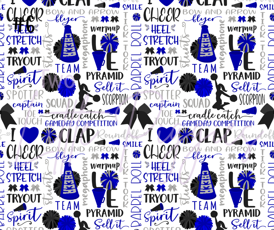 Printed Vinyl - Cheer - Royal Blue