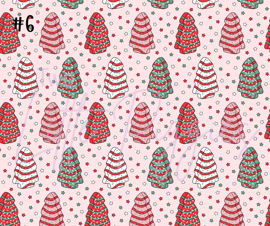 Printed Vinyl - Christmas Cakes