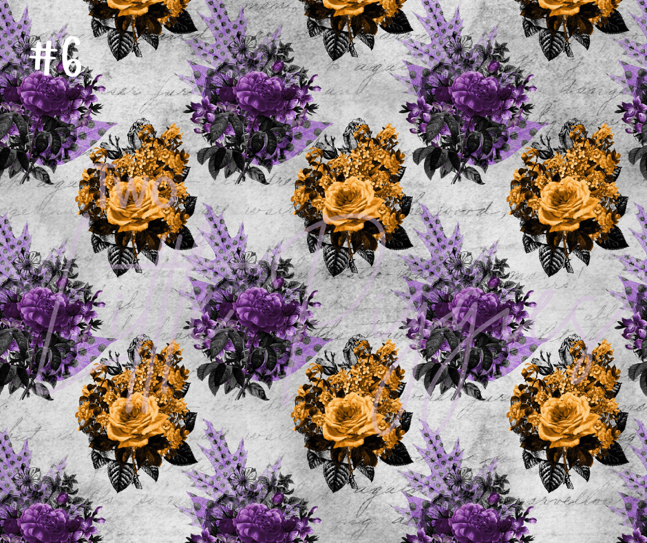 Printed Vinyl - Halloween Floral Collection