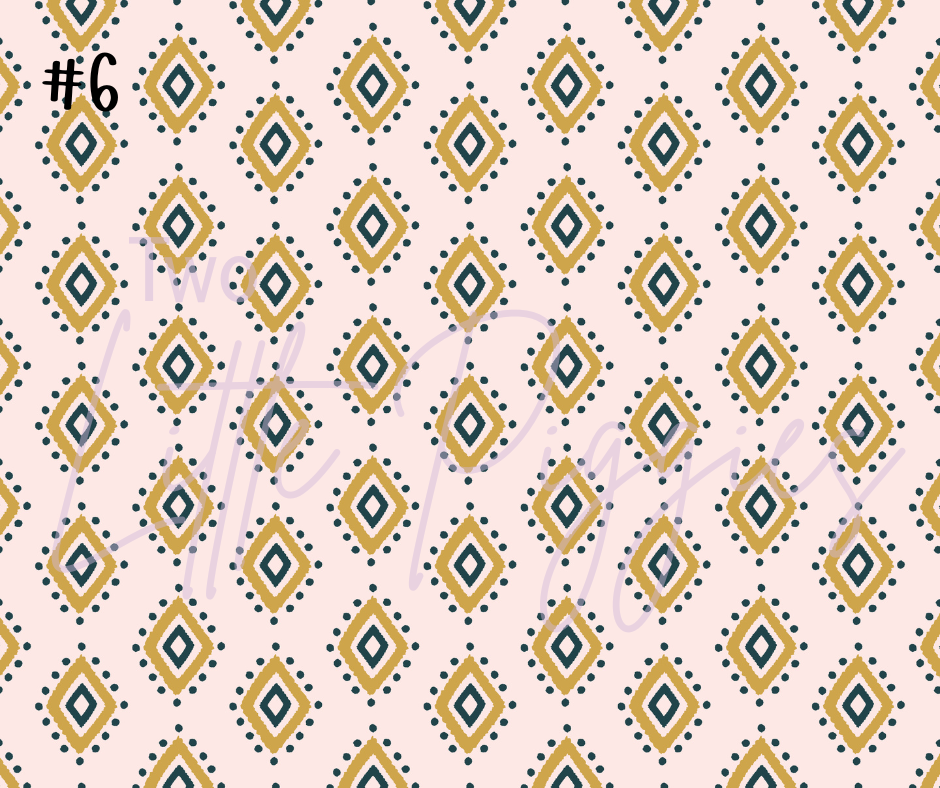 Printed Vinyl - Blue Mustard Floral