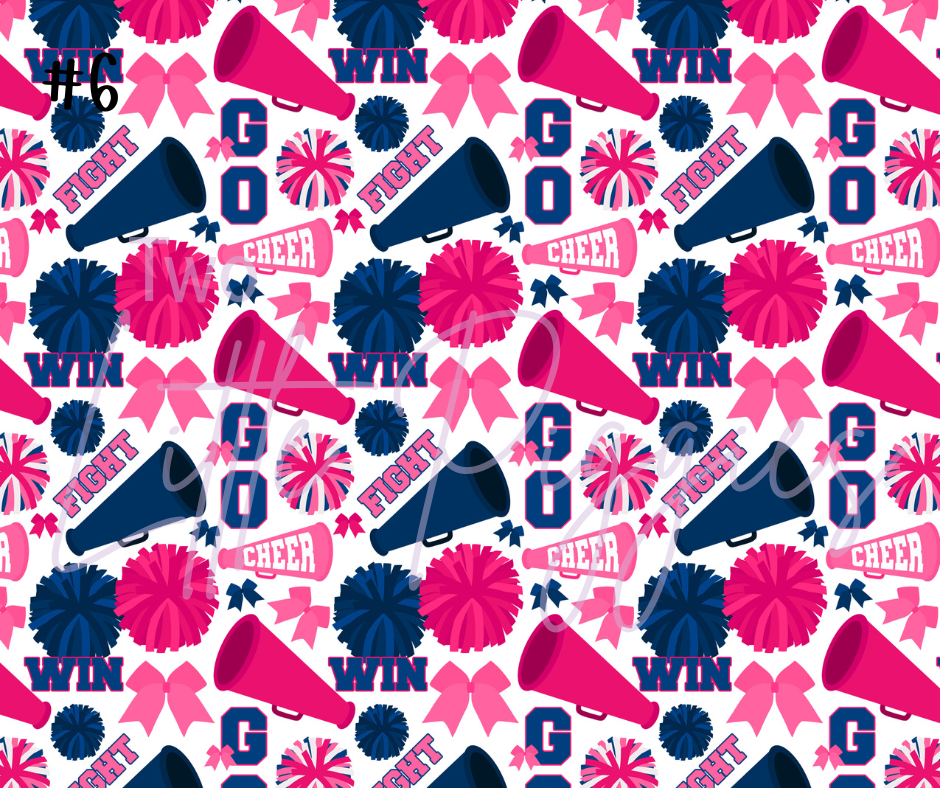 Printed Vinyl - Cheer - Pink and Navy
