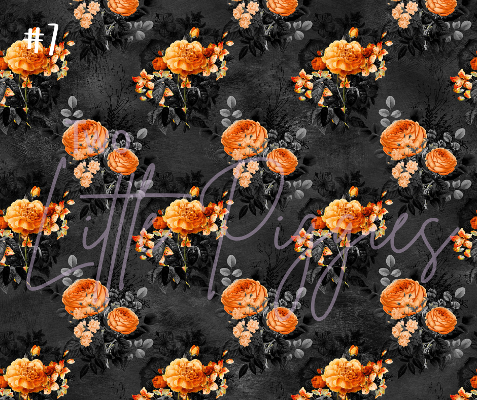 Printed Vinyl - Halloween Floral Collection