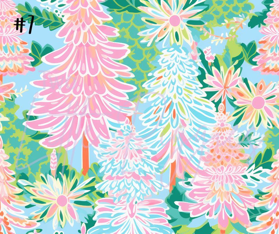 Printed Vinyl - Preppy Christmas Trees