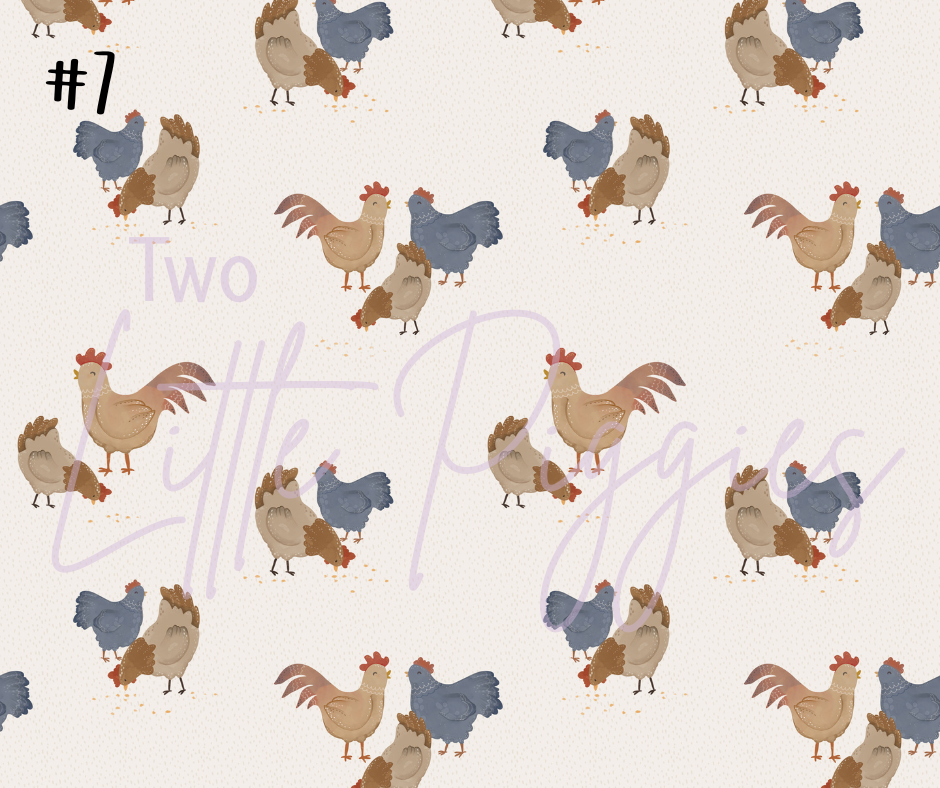 Printed Vinyl - Happy Chickens