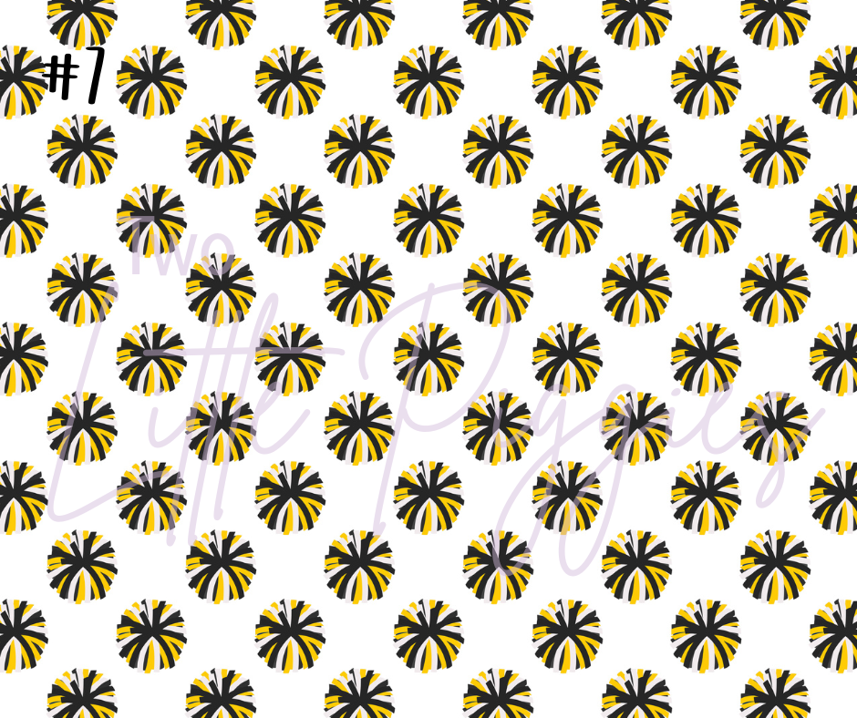 Printed Vinyl - Cheer - Yellow and Black