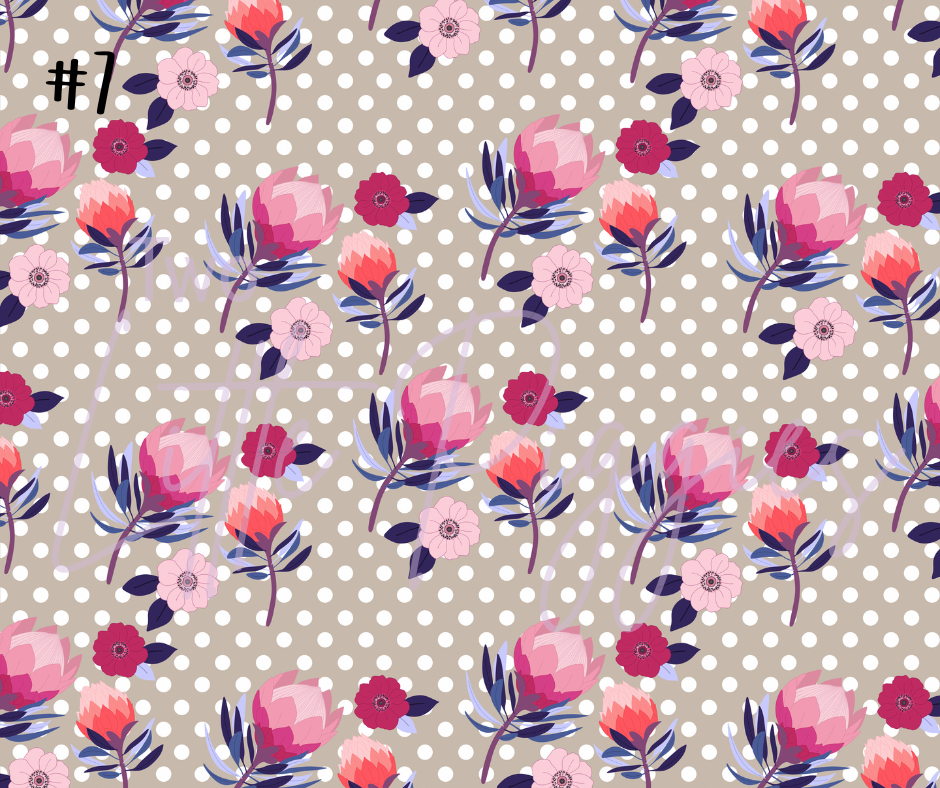 Printed Vinyl - Protea Flowers