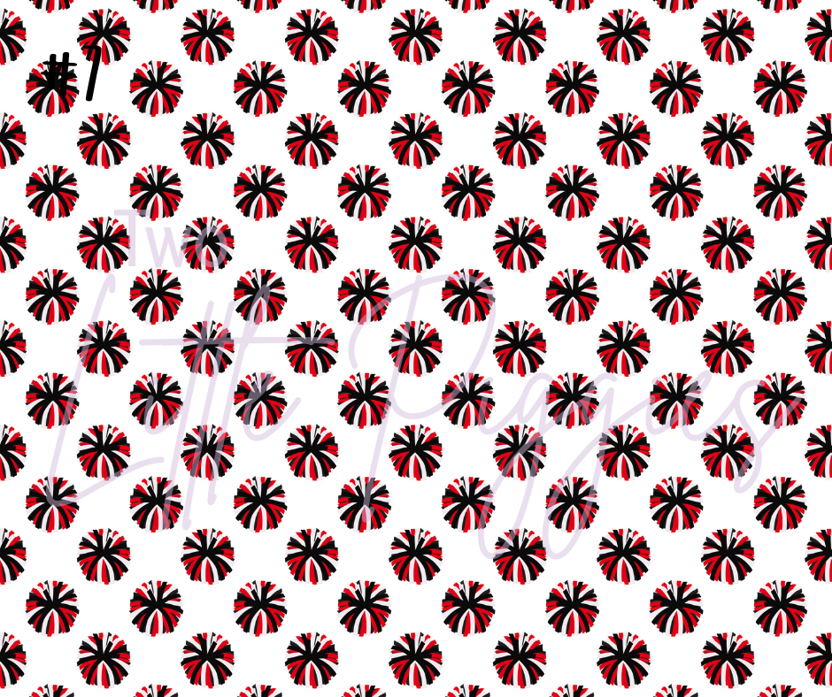 Printed Vinyl - Cheer - Red and Black