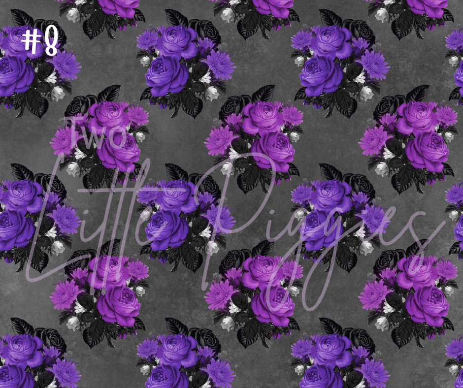 Printed Vinyl - Halloween Floral Collection