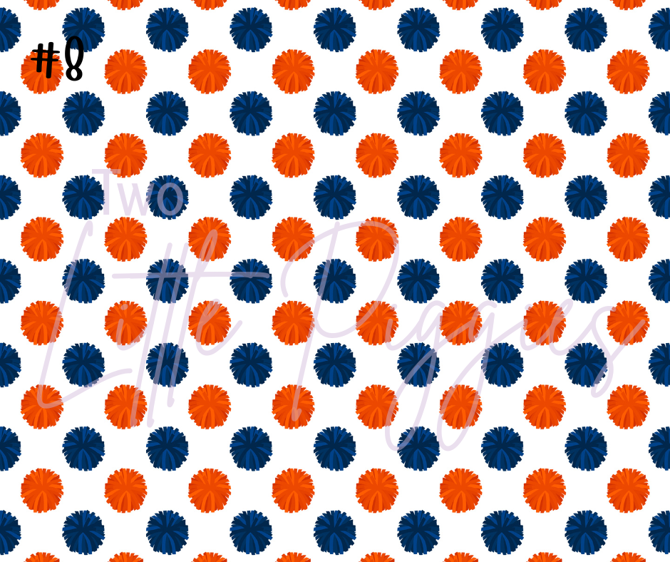 Printed Vinyl - Cheer - Navy and Orange