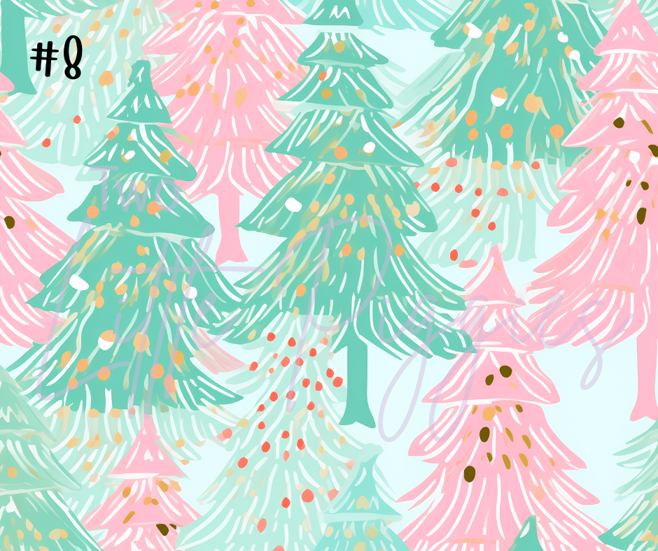 Printed Vinyl - Preppy Christmas Trees