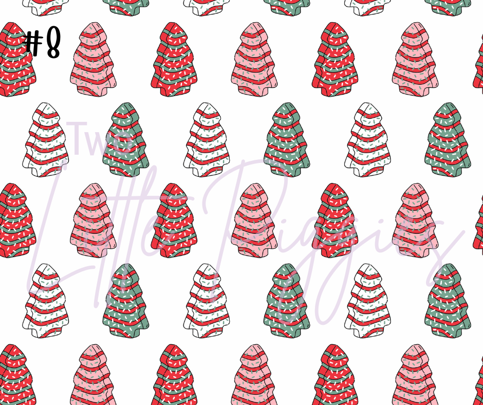 Printed Vinyl - Christmas Cakes